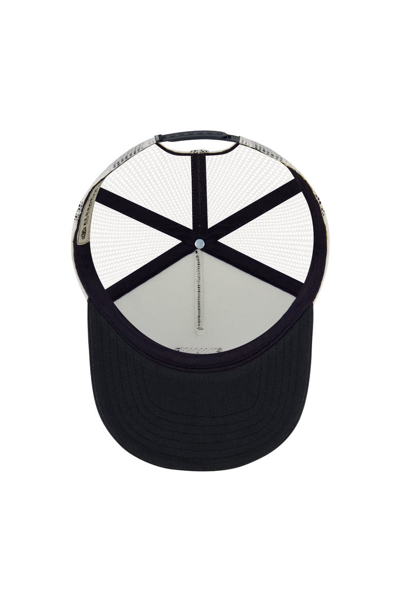 Logo Trucker Hat with Mesh Back and Snapback Closure, Alternate, color, DARK NAVY