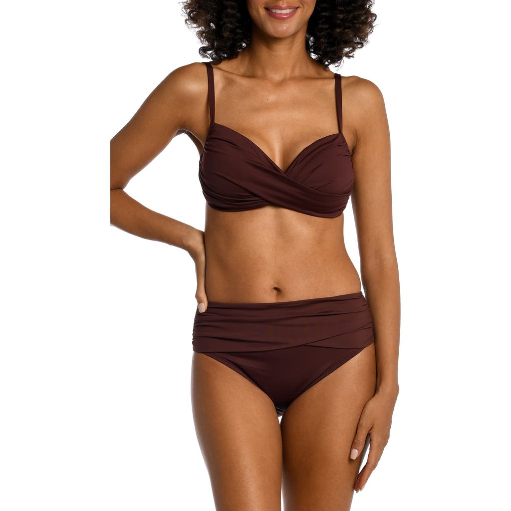La Blanca Island Goddess Wrap Bikini Top In Java
