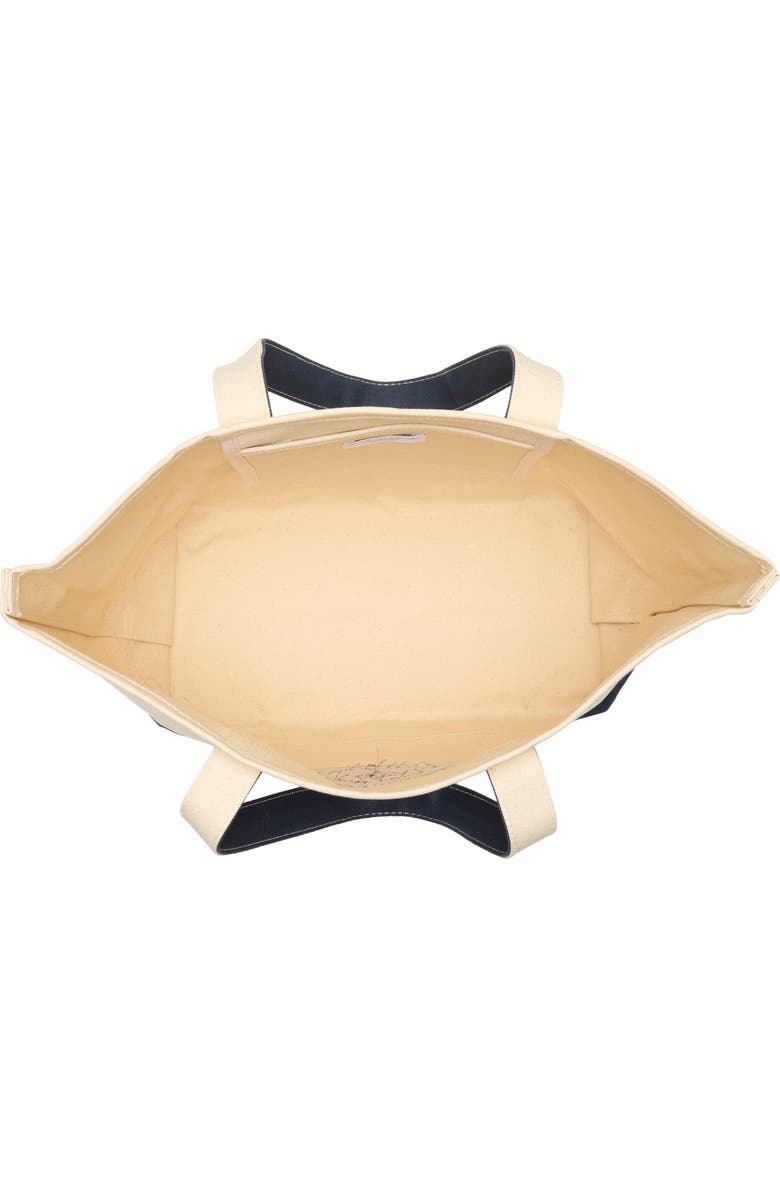 Sporty & Rich Eden Crest Colorblock Canvas Tote, Alternate, color, Natural