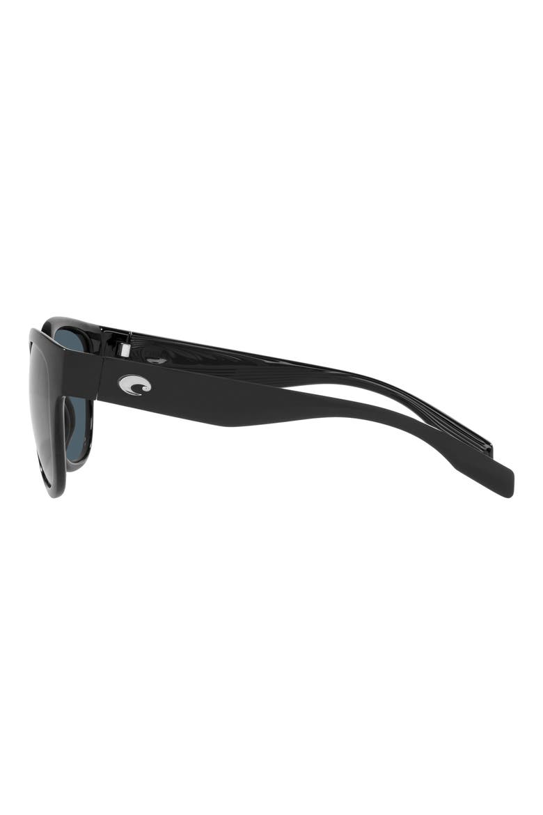 Salina 53mm Polarized Rectangular Sunglasses, Alternate, color, BLACK