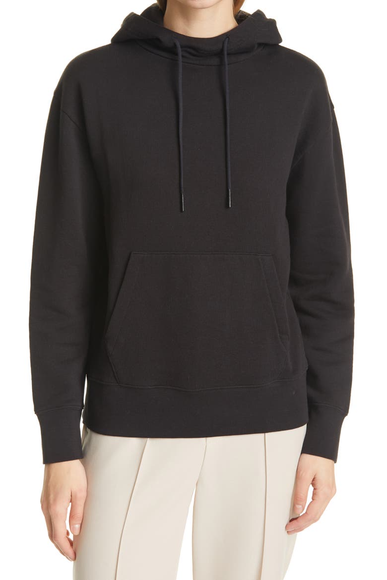 Essential Cotton Hoodie, Main, color, BLACK