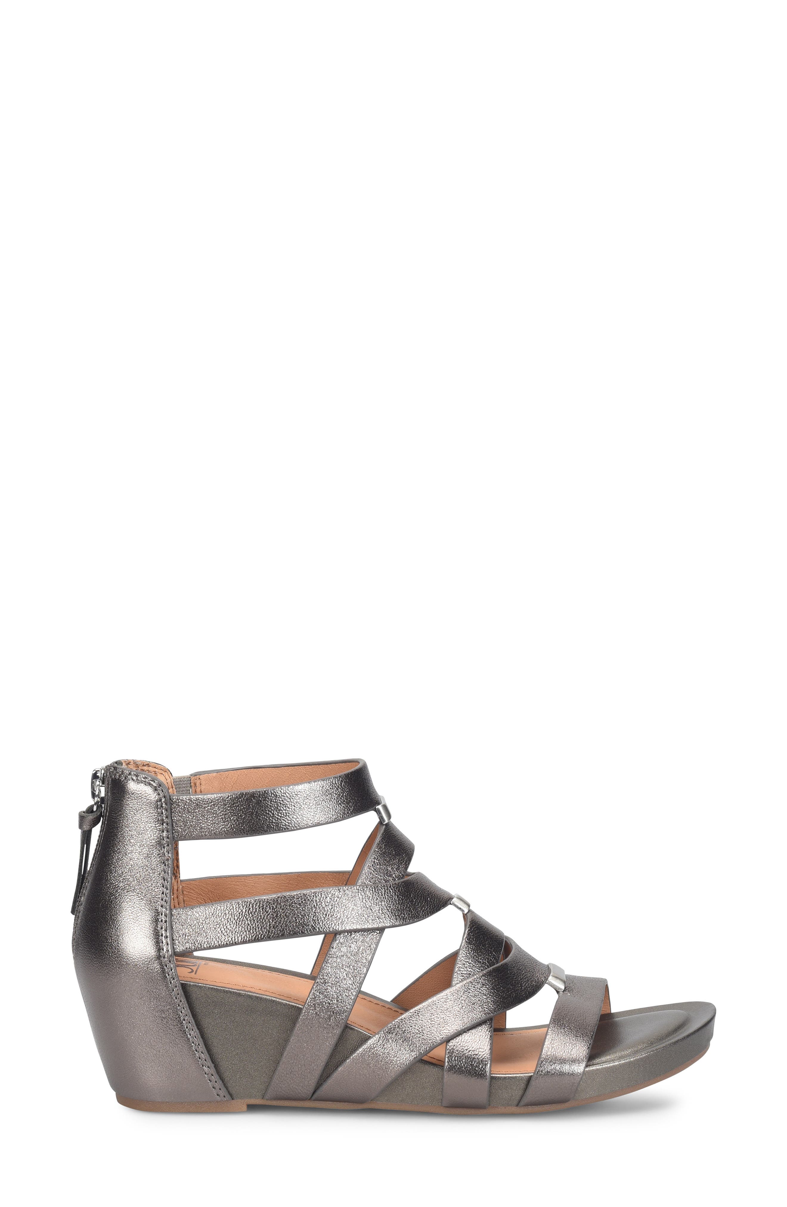Söfft Vivi Platform Wedge Sandal, Alternate, color, Dark Pewter