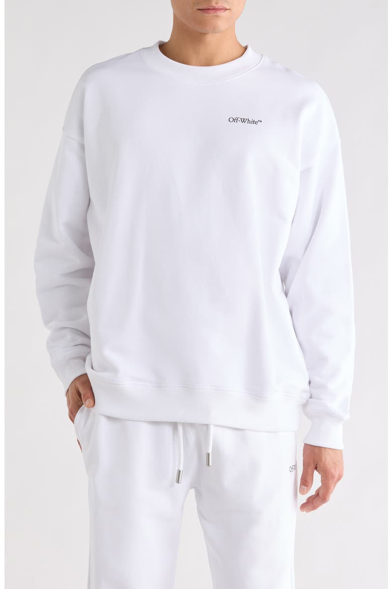 Tattoo Arrow Skate Crewneck Sweater, Main, color, WHITE-BLACK