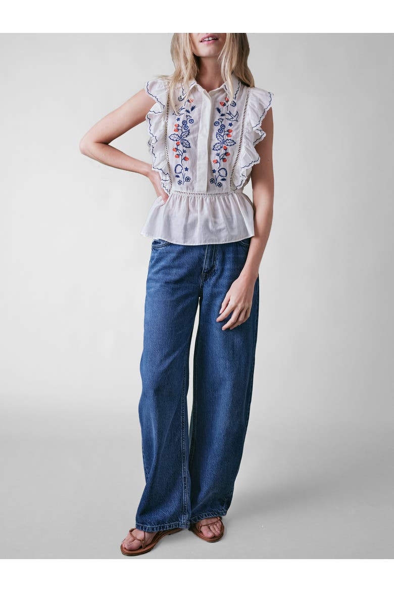 Wild Strawberry Silk Blend Blouse, Alternate, color, Ivory