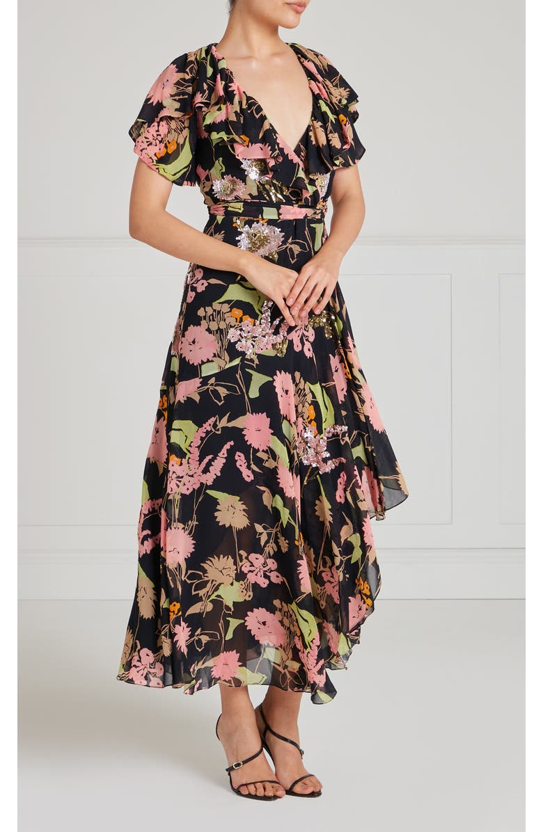Temperley London Maisie Wrap Dress, Alternate, color, Black Mix