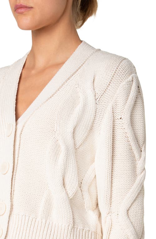 Akris Punto Chunky Cable Stitch Cardigan In Cashew