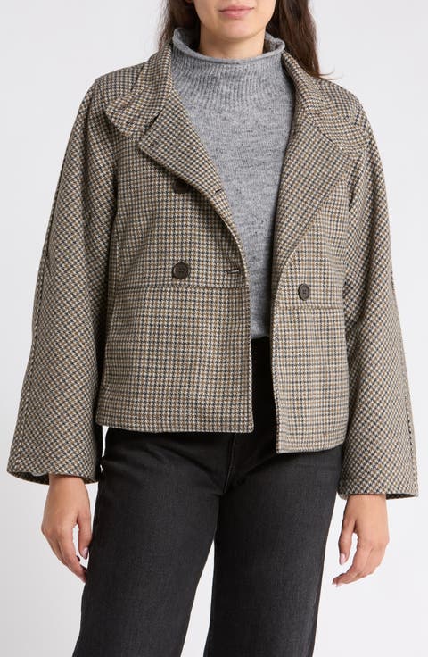Brushed Double Knit Funnel Neck Jacket