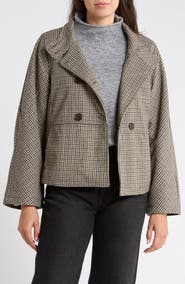 MAX STUDIO Brushed Double Knit Funnel Neck Jacket