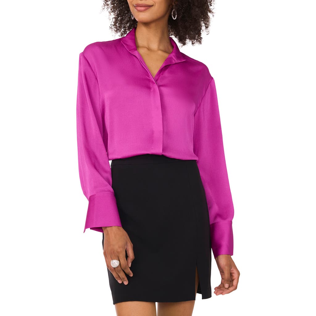 VINCE CAMUTO VINCE CAMUTO TEXURED SATIN BUTTON-UP SHIRT