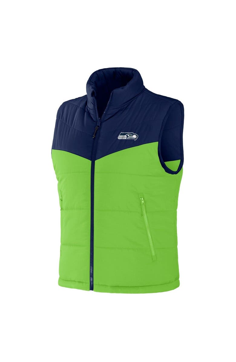NFL X DARIUS RUCKER Men's NFL x Darius Rucker Collection by Fanatics Navy Seattle Seahawks Colorblocked Full-Zip Vest, Alternate, color,