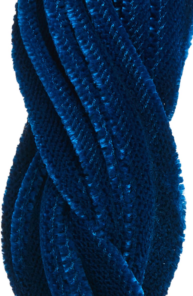 Tasha Pleated Velvet Headband, Alternate, color, Navy