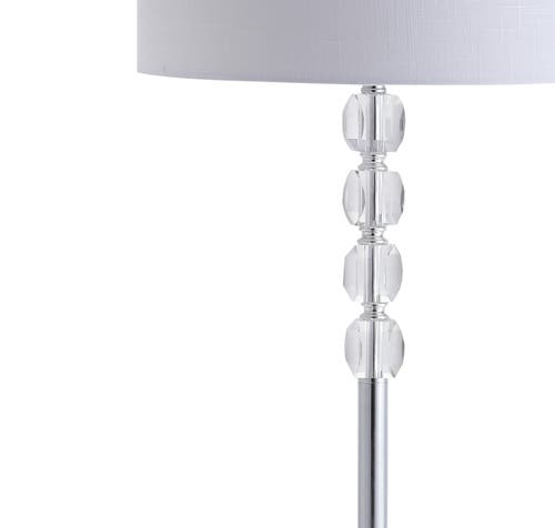Jonathan Y Aubrey Crystal / Metal Led Floor Lamp In Clear/chrome