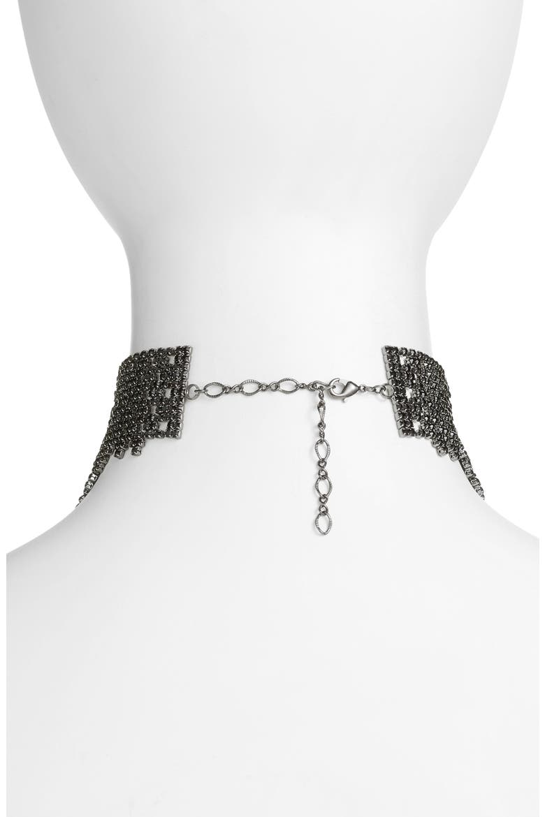 Graduated Crystal Choker, Alternate, color, JET / HEMATITE