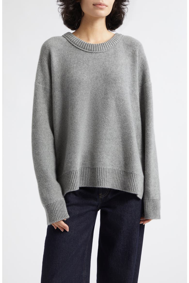 Maggie Cashmere Crewneck Sweater, Main, color, STORM GREY