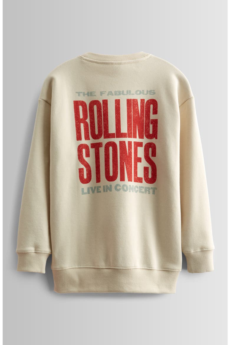 Kids' Oversize Graphic Sweatshirt, Alternate, color, IVORY DOVE ROLLING STONES