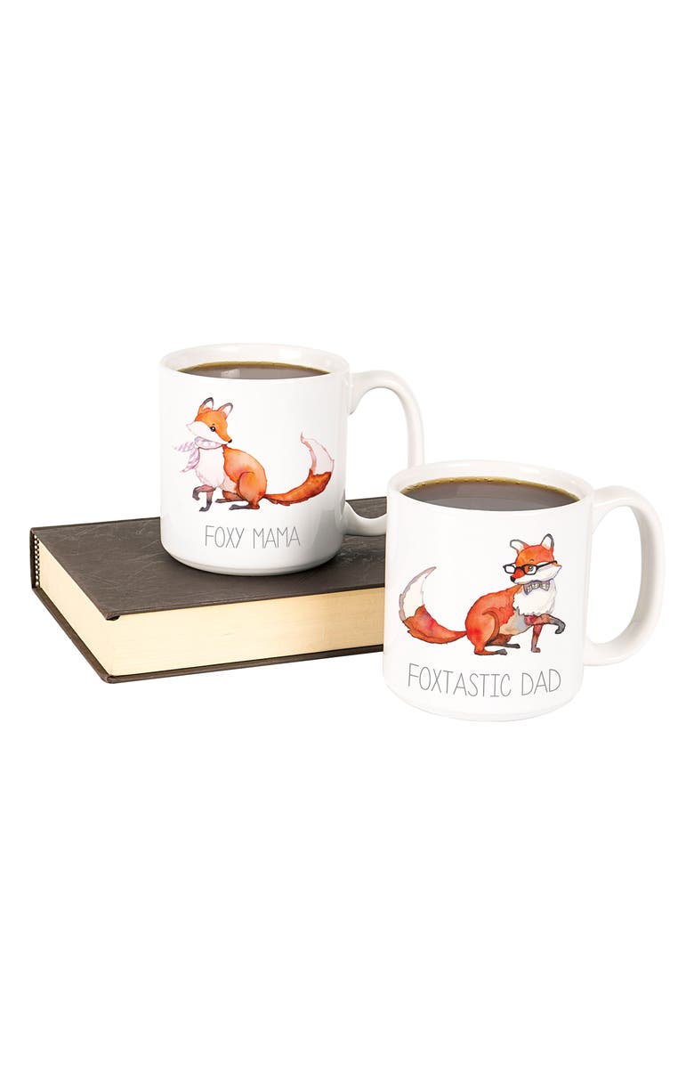 Cathy's Concepts Mom & Dad Fox Set of 2 Coffee Mugs, Alternate, color, 