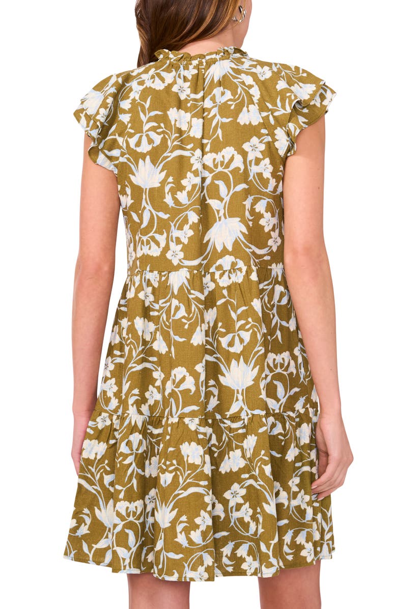 Halogen<sup>®</sup> Floral Flutter Sleeve Minidress, Alternate, color,