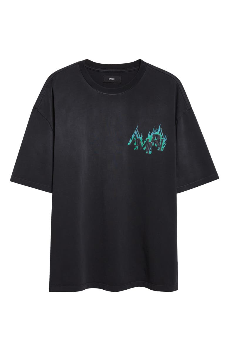 AMIRI Oversize Flames Logo Graphic T-Shirt, Main, color, Black