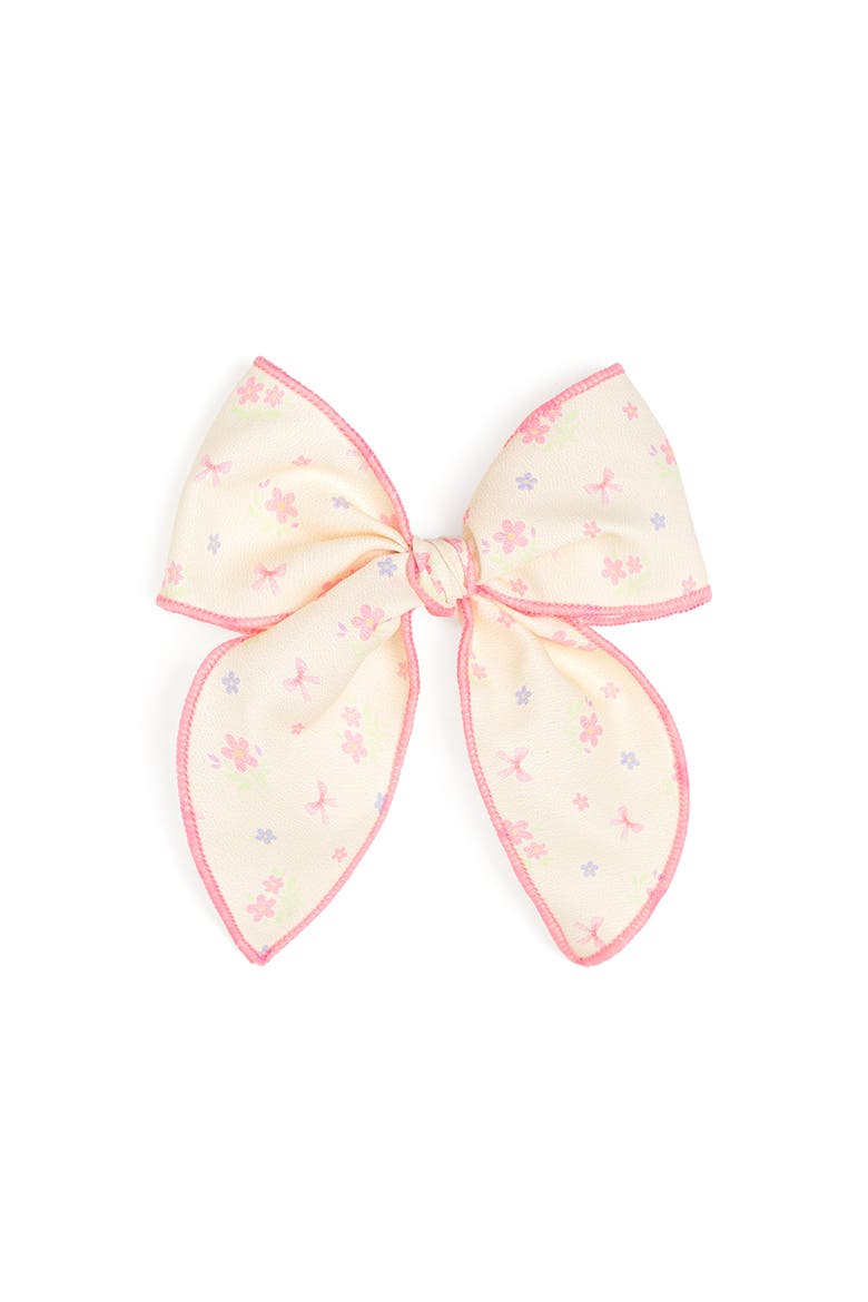 Lemon Floral Bow Clip, Main, color, Yellow