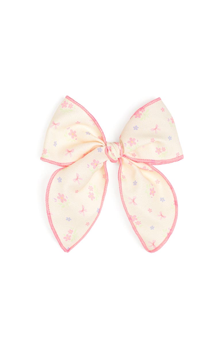 Sweet Wink Lemon Floral Bow Clip, Main, color, Yellow