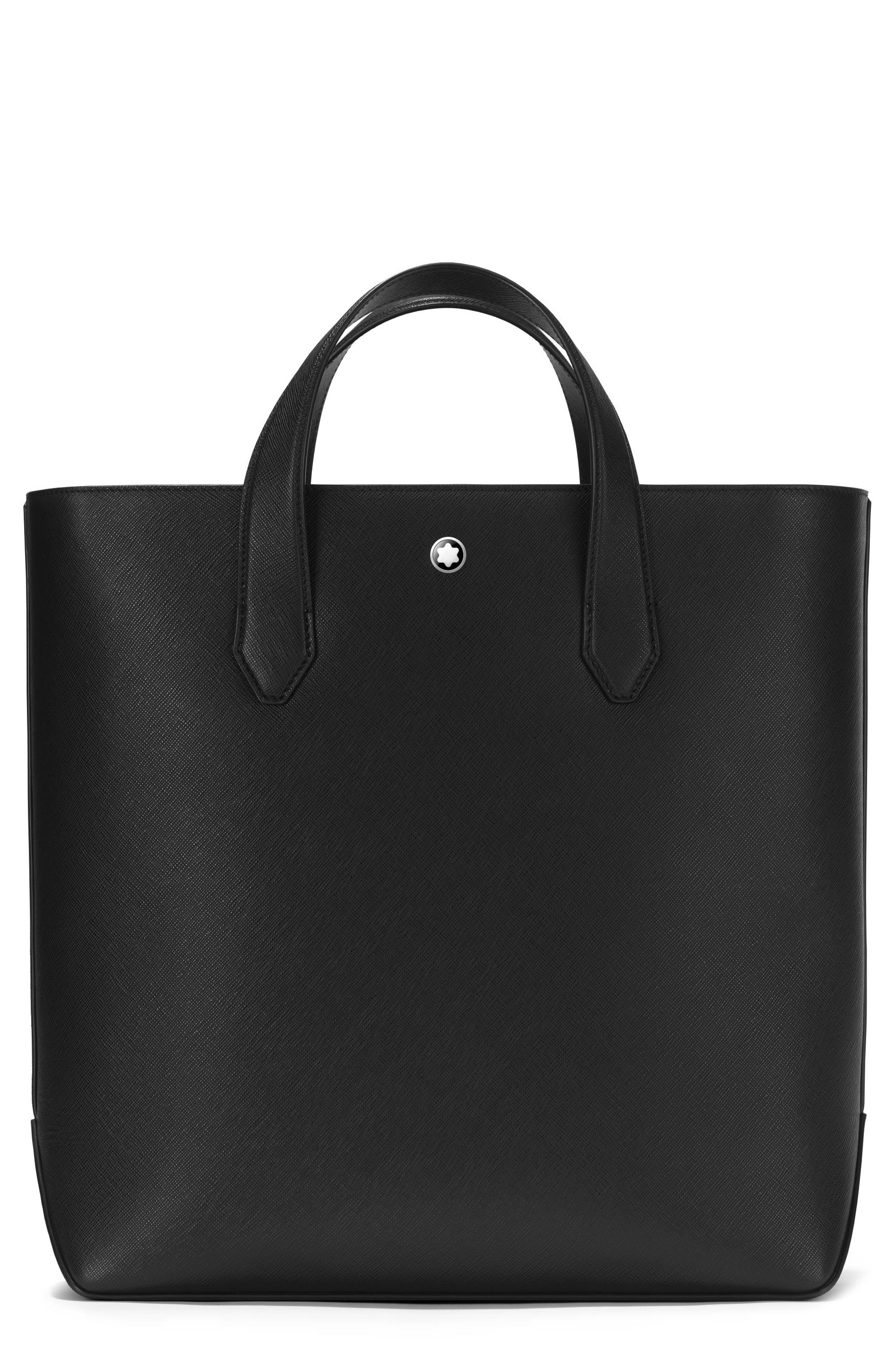 Montblanc Sartorial Vertical Leather Tote, Main, color, 