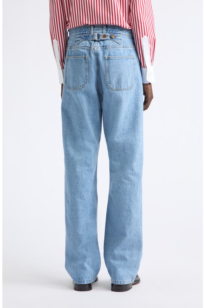 Backstrap Straight Leg Selvedge Denim Jeans, Alternate, color, LIGHT BLUE