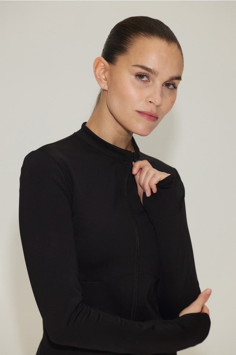 Warming Zip-through Sports Jacket With Drymove, Alternate, color, Black