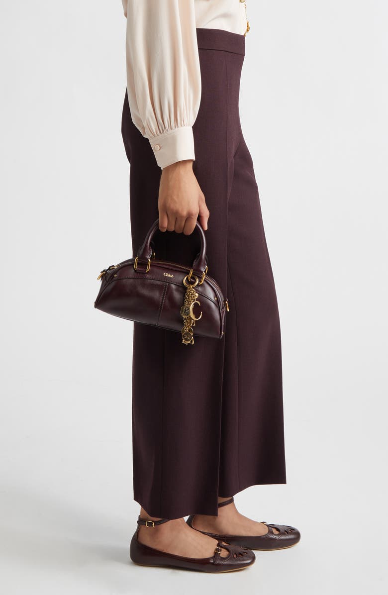 Chloé Bowling Leather Handheld Bag, Alternate, color, Perfect Plum