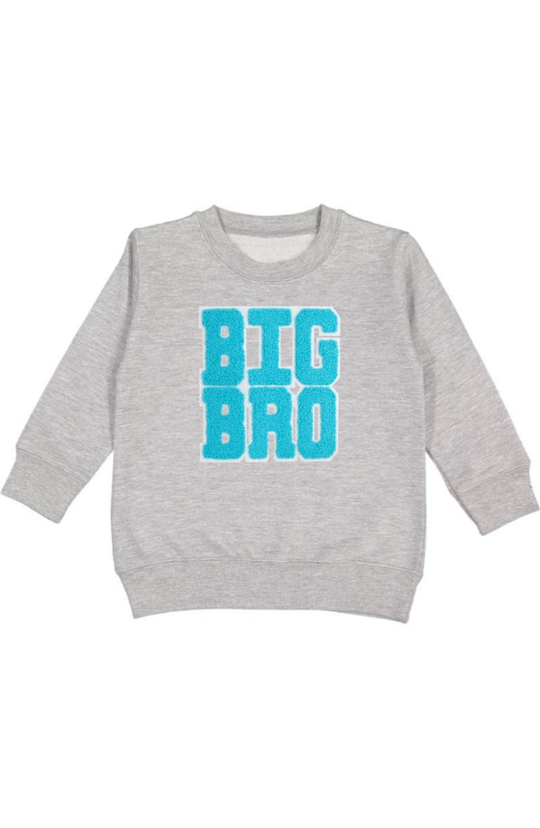 Sweet Wink Big Bro Patch Sweatshirt, Main, color, Grey
