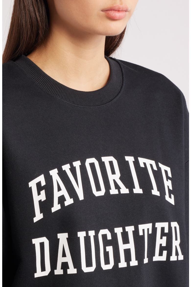 Collegiate Cotton Blend Sweatshirt, Alternate, color, BLACK W/ WHITE