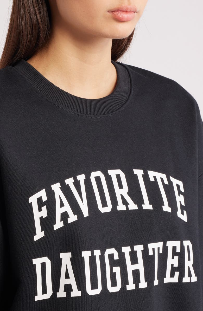 Favorite Daughter Collegiate Cotton Blend Sweatshirt, Alternate, color, Black W/ White