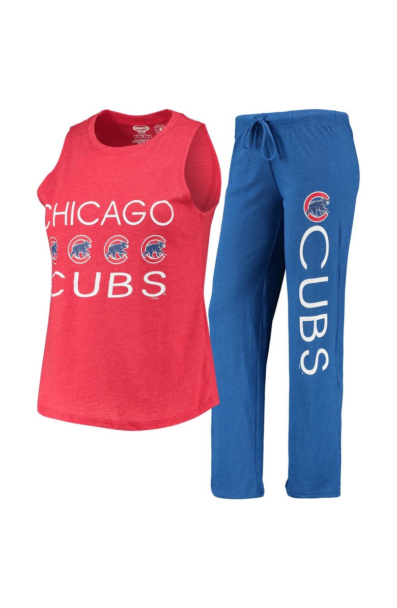 CONCEPTS SPORT Women's Concepts Sport Royal/Red Chicago Cubs Meter Muscle Tank Top & Pants Sleep Set, Main, color, Royal