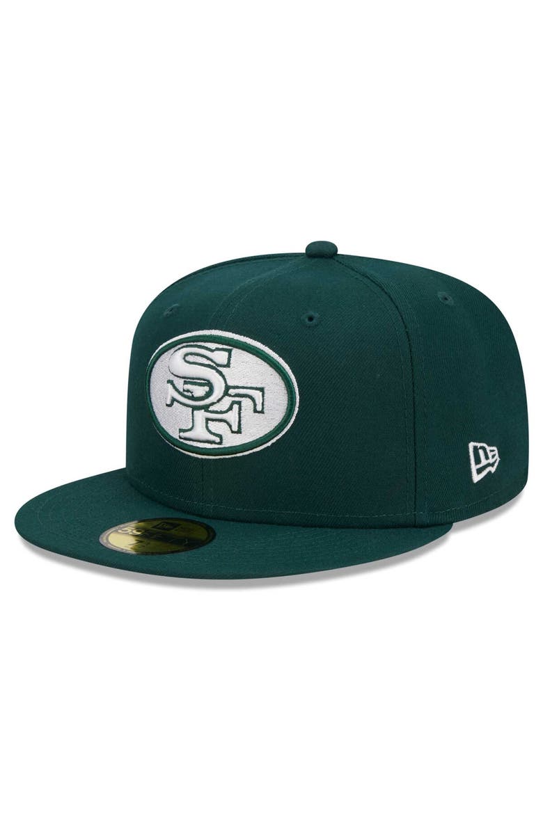 New Era Men's New Era Green San Francisco 49ers Throwback Main 59FIFTY Fitted Hat, Alternate, color,
