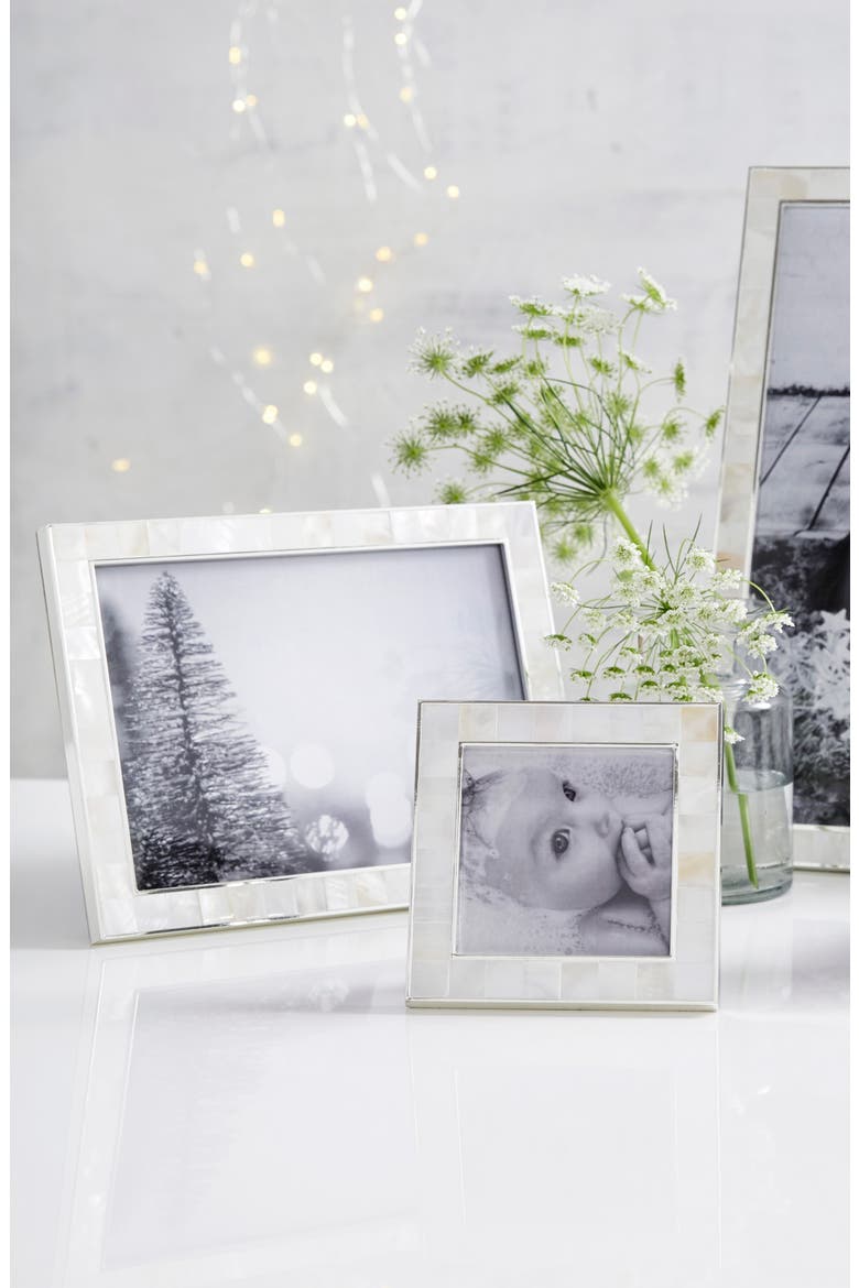Mother-of-Pearl Picture Frame, Alternate, color, WHITE