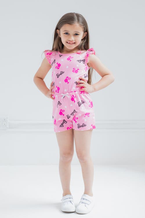 Barbie Sleeveless Skater Romper In Pink