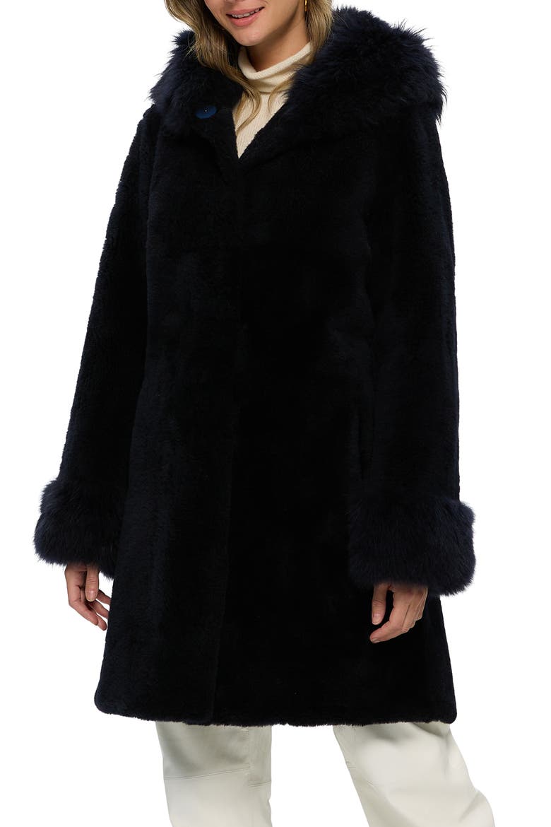 Genuine Shearling Stroller, Main, color, DARK BLUE