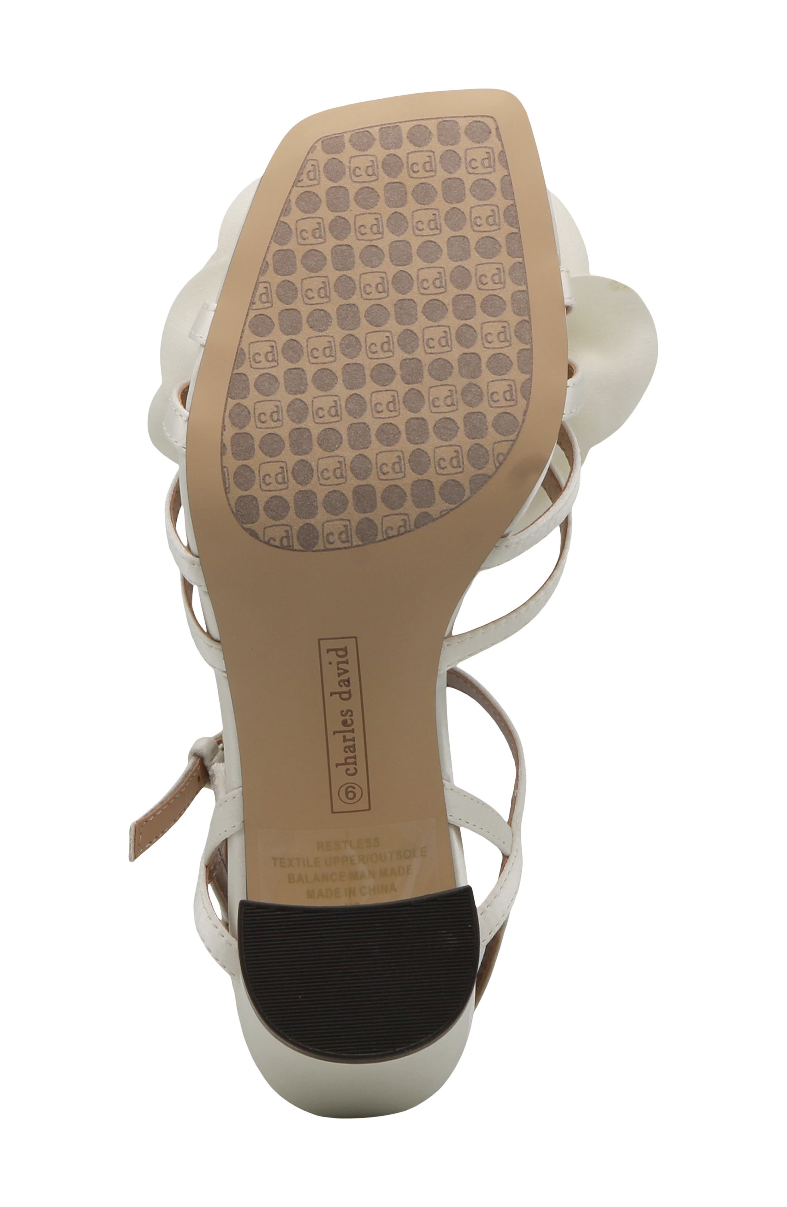 Charles David Restless Ankle Strap Sandal, Alternate, color, Ivory Satin