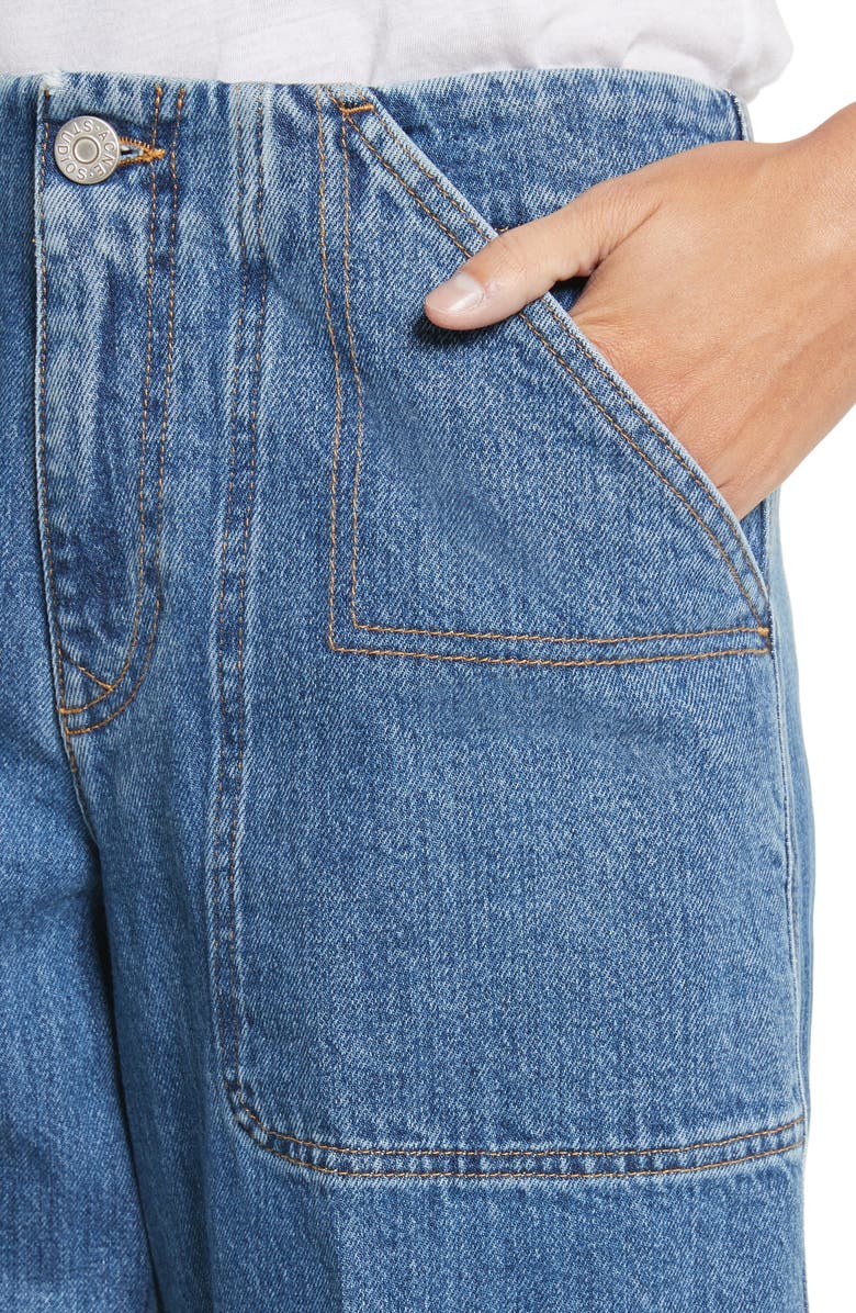 Acne Studios Texa Wide Leg Crop Jeans, Alternate, color, 