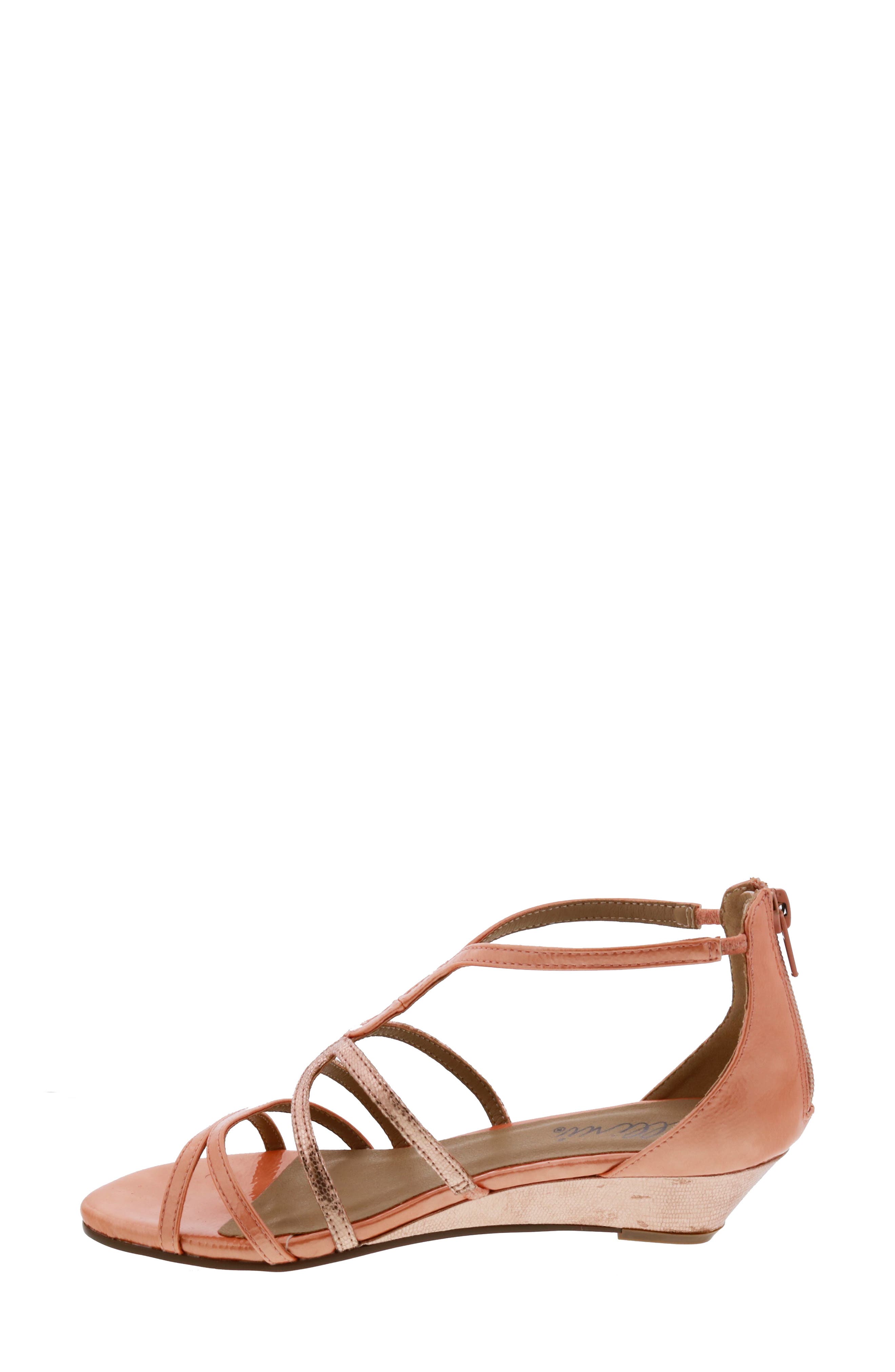 Gwen Wedge Sandal, Alternate, color, PEACH