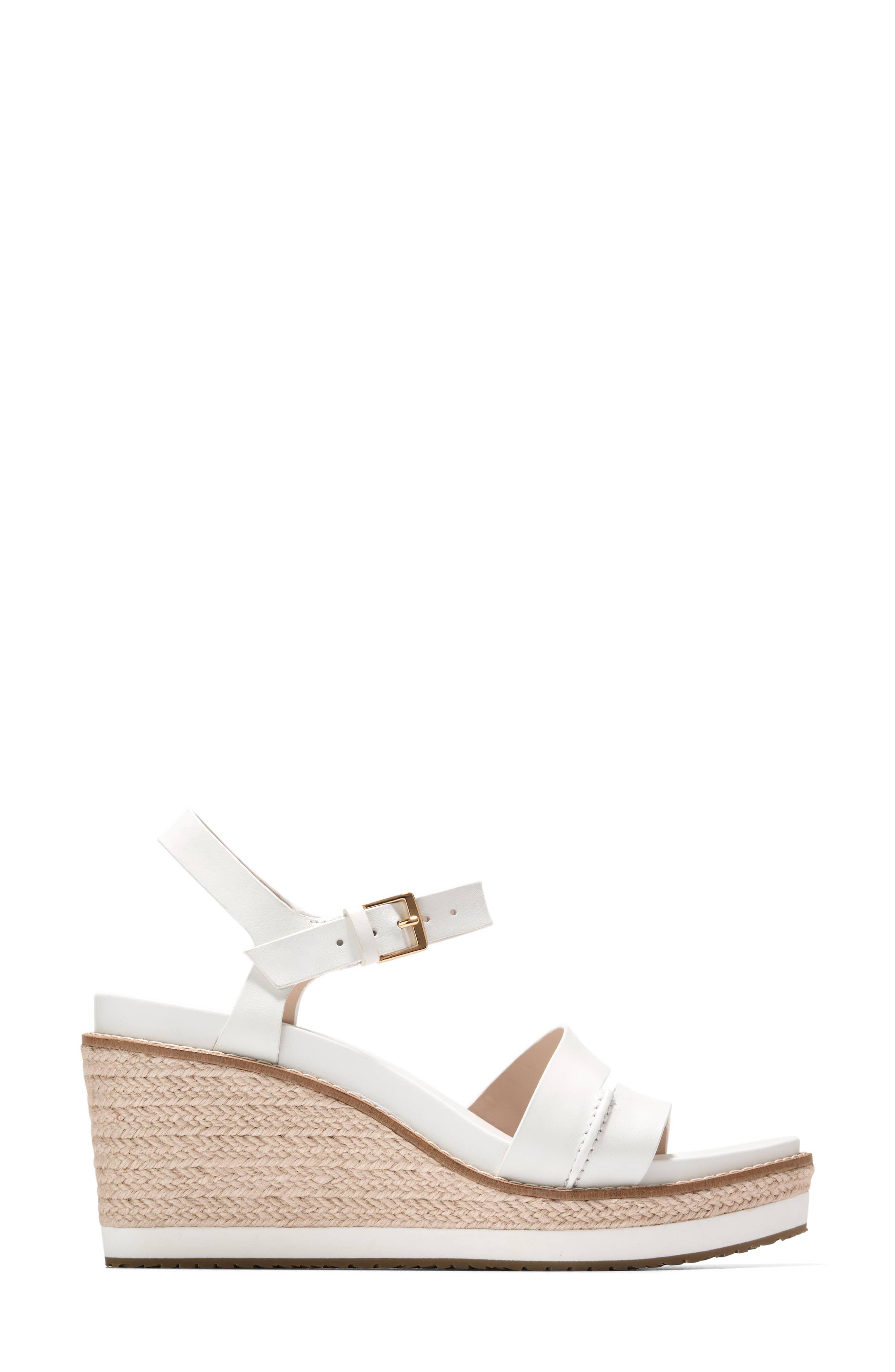 Cole Haan Ronnie Cloudfeel Espadrille Platform Wedge Sandal, Alternate, color, Powder Leather/ Natural