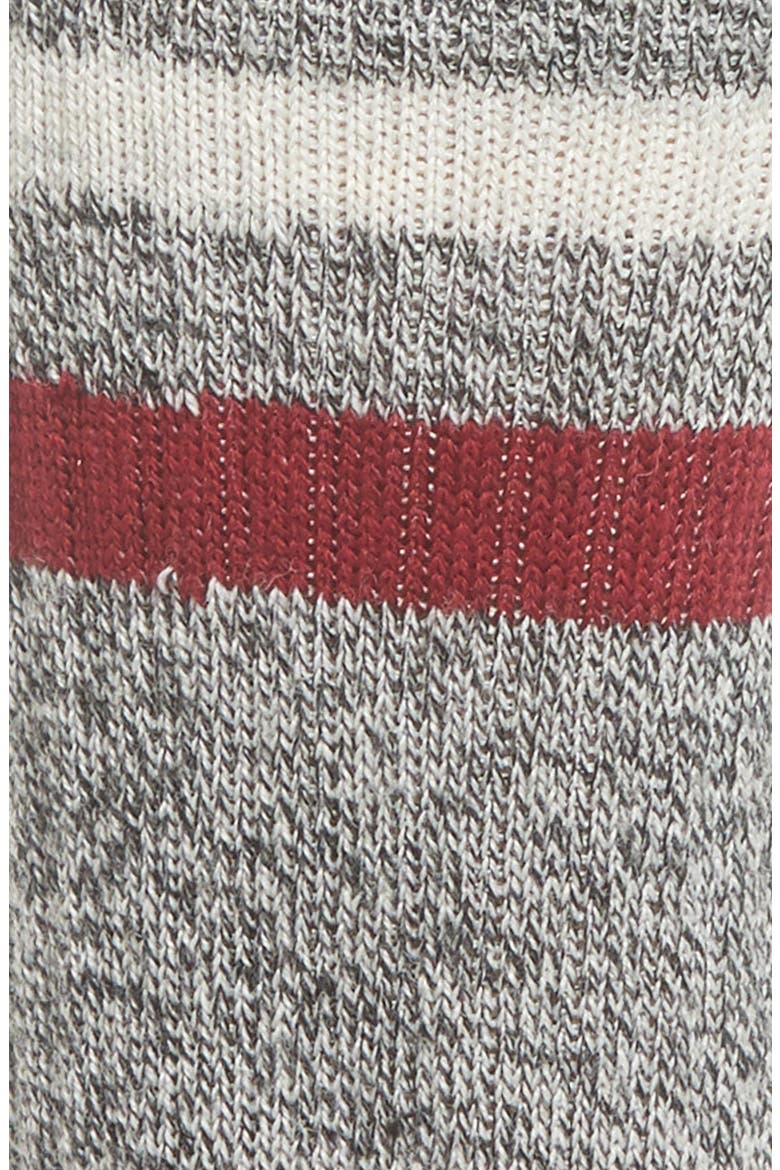 Birkie Stripe Crew Socks, Alternate, color, TIBETAN RED HEATHER