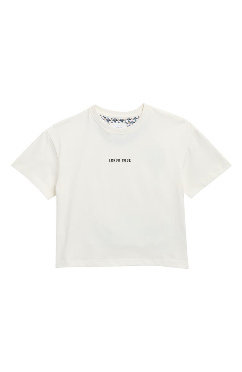 DENIM AND FLOWER Error Code Graphic Tee, Main, color, White
