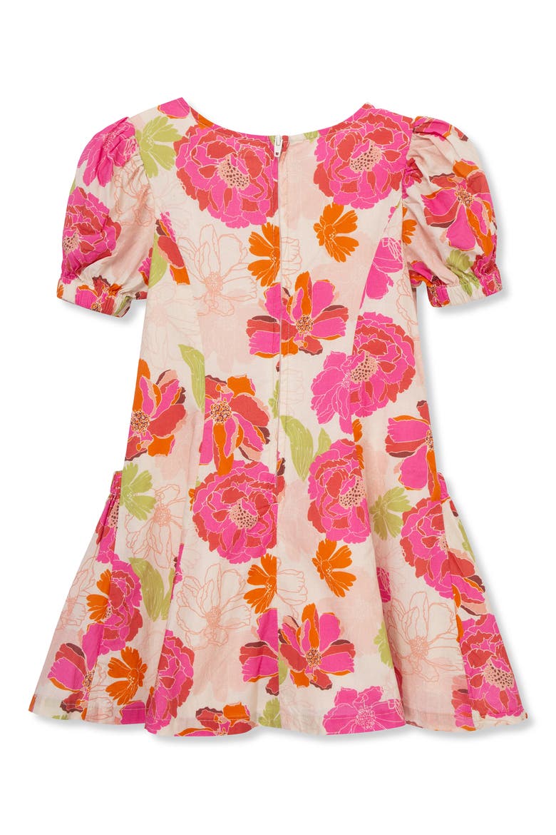 Kids' Floral Puff Sleeve Cotton Dress, Alternate, color, PRINT