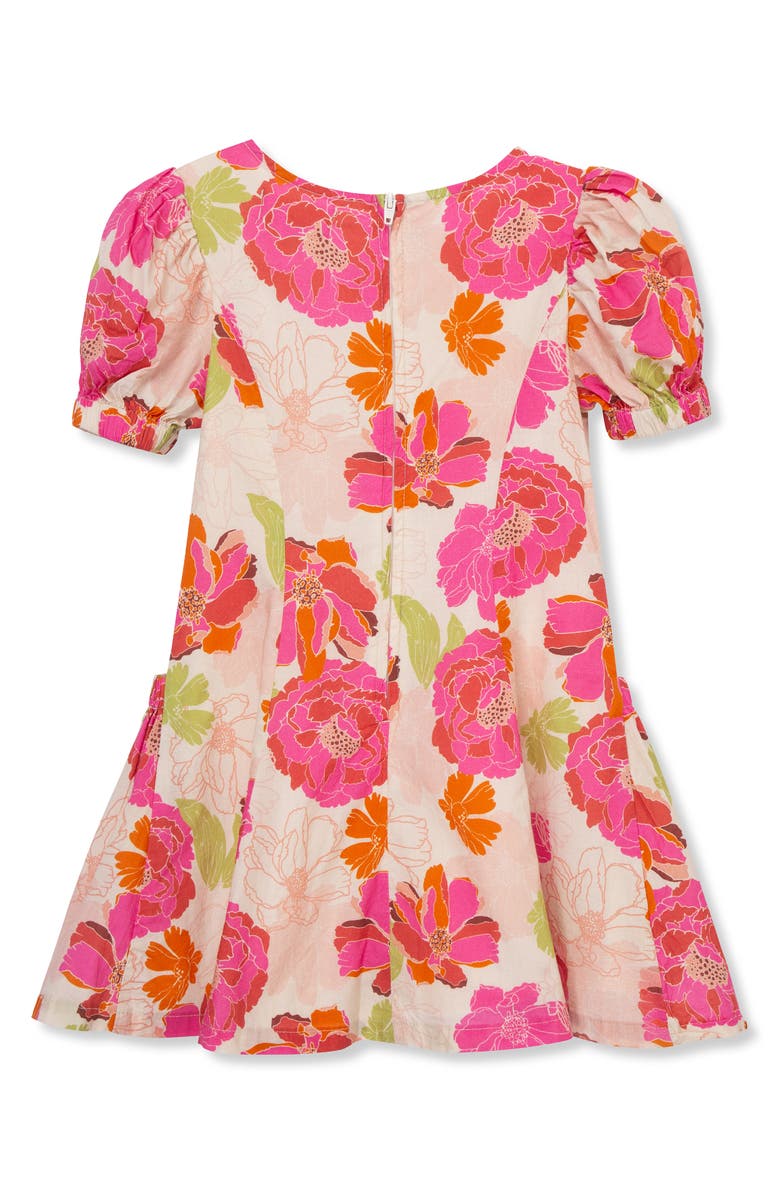 Peek Aren't You Curious Kids' Floral Puff Sleeve Cotton Dress, Alternate, color, 