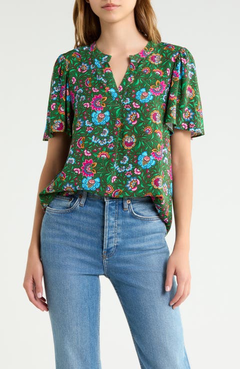 Mivie Floral Pleated Top