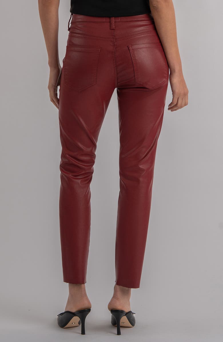 KUT from the Kloth Charlize Coated Raw Hem Ankle Cigarette Jeans, Alternate, color, Red