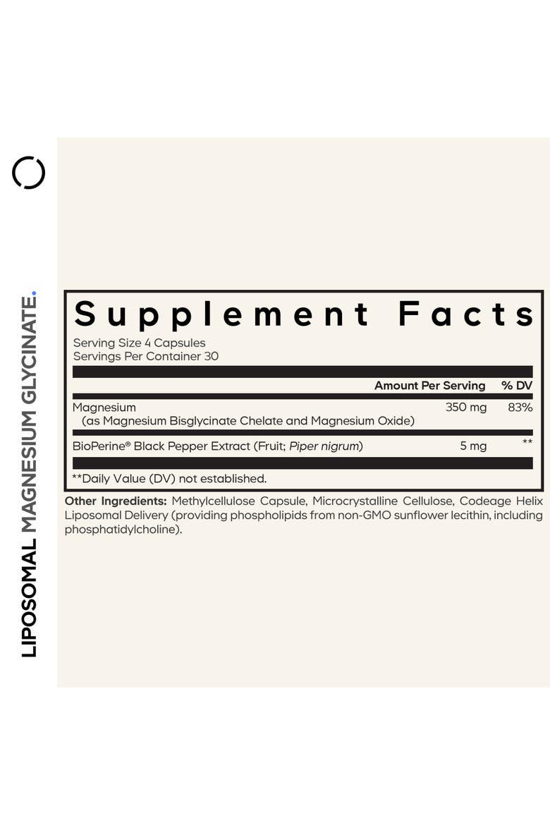 Magnesium Glycinate Chelate Mineral Supplement 1-Month Supply, Alternate, color, White