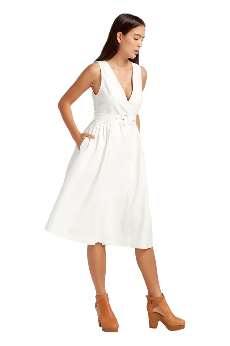 Miss Independence Midi Dress, Alternate, color, White
