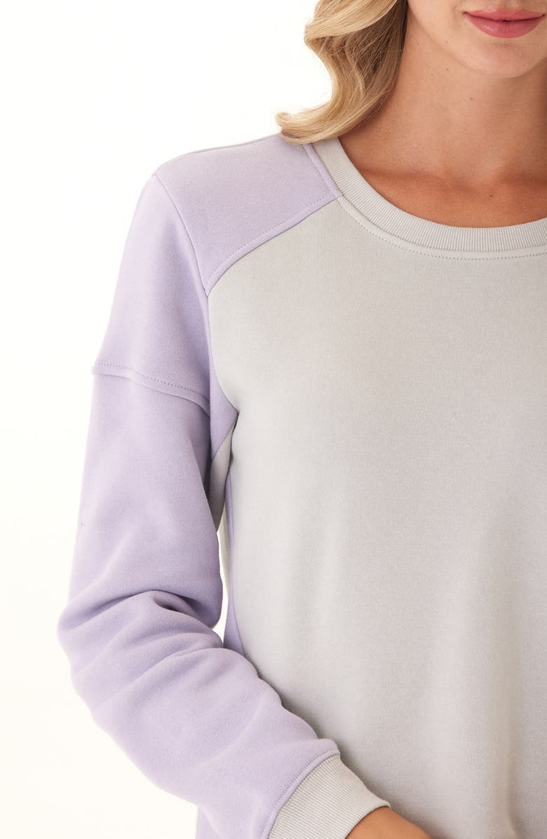 Threads 4 Thought Libby Colorblock Fleece Sweatshirt, Alternate, color, Lunar/ Foxglove