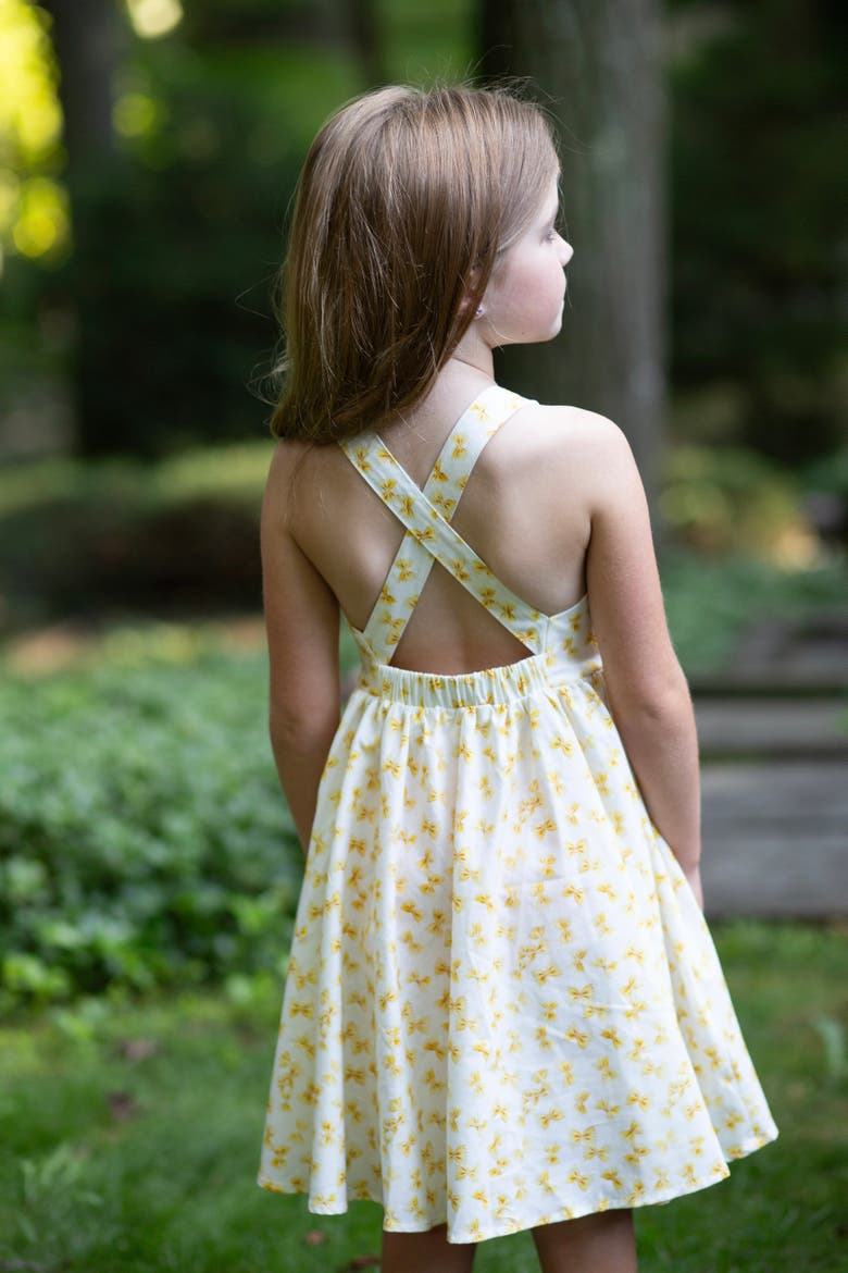 Girls Cross Back Woven Dress, Alternate, color, Pasta